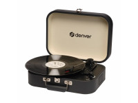 Denver Gira-discos 33 1/3 /45/78rpm Vintage 2x10W Preto Denver Gira-discos 33 1/3 /45/78rpm Vintage 2x10W Preto